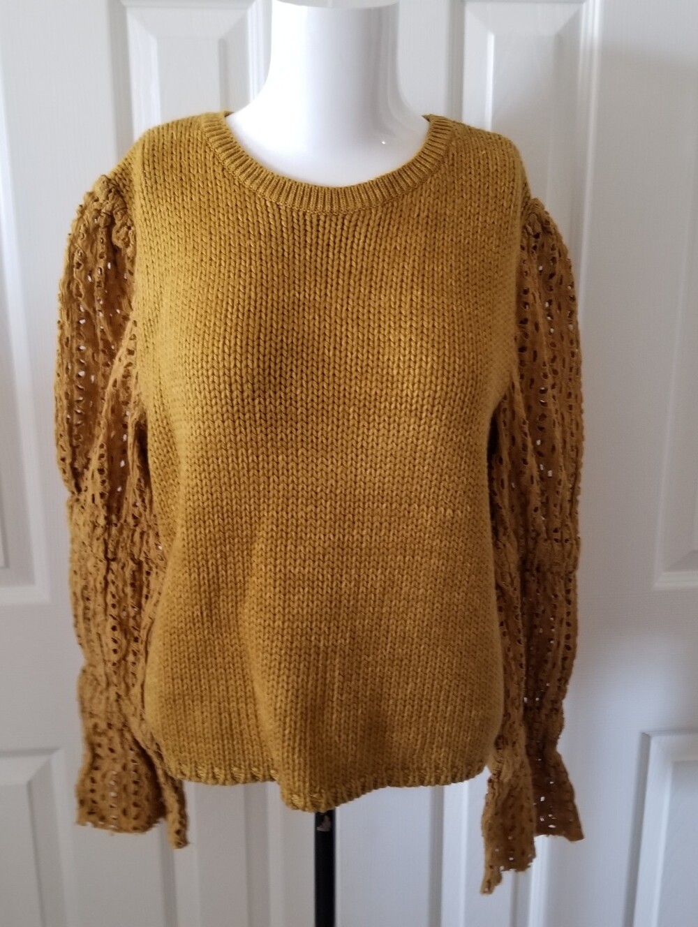 Chan Luu Women's Eyelet Sleeve Knit Sweater